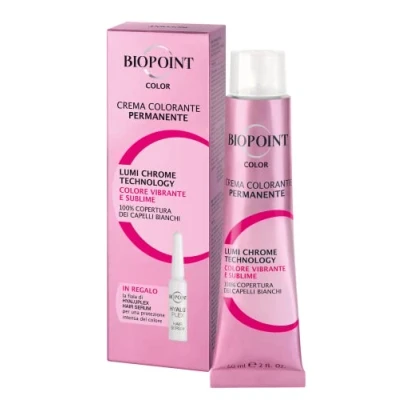 Immagine di Biopoint Color Crema Colorante Permanente con Fiala Hyaluplex Serum, Tinta per Capelli Acido Ialuronico, Nutre, Idrata e Dona un Colore Brillante Intenso, 60 ml