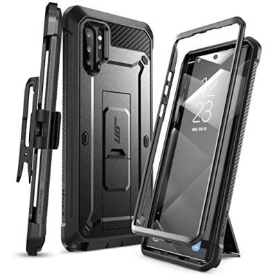 Immagine di SUPCASE Cover Galaxy Note 10+ Plus, Custodia Rigida con Stand e Clip Cintura [Serie Unicorn Beetle PRO] Rugged Case per Samsung Plus 2019, Senza Protezione Display, Nero