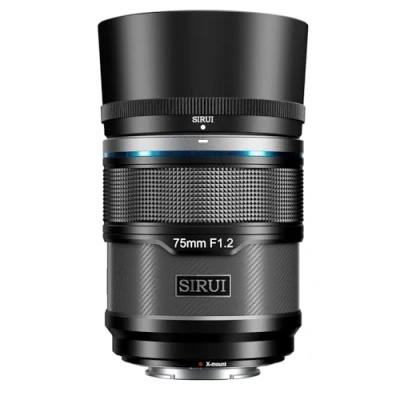 Immagine di SIRUI Sniper Obiettivo 75 mm APS C Autofocus, F1.2 Teleobiettivo fotocamera per X T4, T5, H1, H2/H2S, T3, T30, S10 (montatura X, nero)
