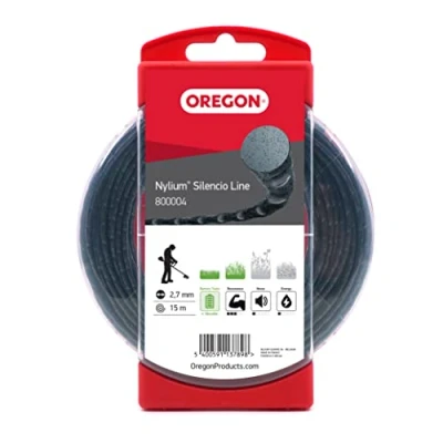 Immagine di Oregon Nylium Silencio Filo da Taglio Rotondo per Decespugliatore, Tosaerba e Tagliabordi in Nylon Robusto Flessibile, Adatto alla maggior parte delle marche, 2,7 mm x 15 m