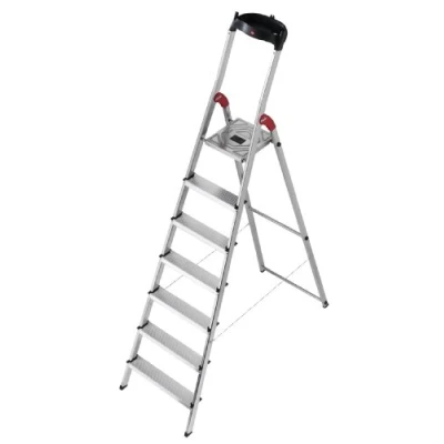 Immagine di Hailo 5_8507 001 scala industriale di sicurezza, L60, in alluminio, con 7 gradini