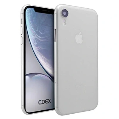 Immagine di doupi UltraSlim Custodia per iPhone XR (iPhone 10r) 6,1 Pollici, Satinato fine Piuma Facile Mat Semi Trasparente Cover, Bianco