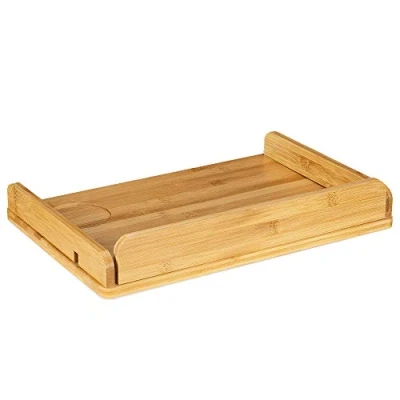 Immagine di Navaris Mensola Comodino Letto in Legno di bambù 38x26x11cm Mini Comò Pensile Bed Side Table Sospeso Vassoio Porta Colazione Libri Abat Jour