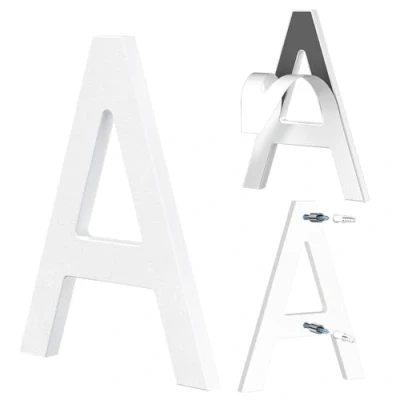 Immagine di Yafimea Numero civico esterno 15 cm bianco, Numeri civici adesivi o a vite, effetto galleggiante 3D, plastica resistente per parete cancello (A)