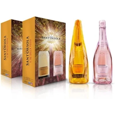 Immagine di Casa Sant&#039;Orsola Set Prosecco D.O.C. Millesimato Extra Dry e Rosè 11%, da Uve Glera Pinot Nero, Gusto con Note Fruttate Floreali, 2x750 ml