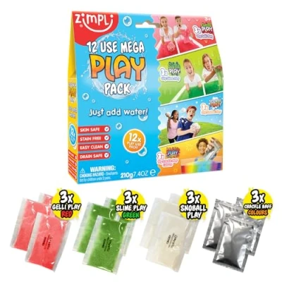 Immagine di Confezione da 12 giochi di Zimpli Kids, 3 Gelli, Slime, Snoball e Crackle Baff, sensoriali per bambini, attività educative apprendimento
