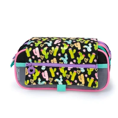 Immagine di office box Astuccio Triplo Design con spaziosi scomparti interni chiusura lampo singola by Colorline, Cactus, Trousse