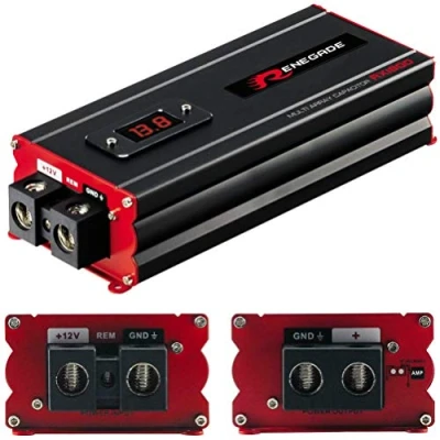 Immagine di 1 RENEGADE RX1800 power cap condensatore car audio 18 farad per impianti fino a 18000 watt rms 2 3 4 5 10 capacitor auto spl nero, pezzo