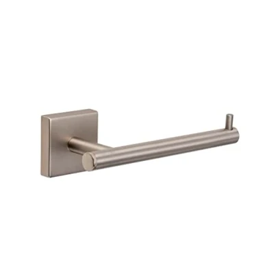 Immagine di Croydex Chiswell Flexi Fix Portarotolo di carta igienica in acciaio inox con finitura nichel spazzolato, piastra universale a X, senza trapano, accessori coordinati viti o colla, tutti i