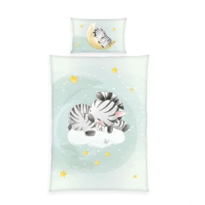 Immagine di Herding babybest Set di Biancheria da Letto Con Zebra, Federa 40 x 60 cm Design Reversibile, Copripiumino 100 135 cm, Chiusura a Cerniera, 100% Cotone/Renforcé