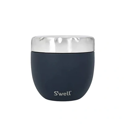 Immagine di S&#039;well Eats 2 in 1 Ciotola per Alimenti con Coperchio a Vite, 636 Ml, Azurite, Fiaschetta Triplo Isolamento e Prova di Perdite Mangiare Viaggio