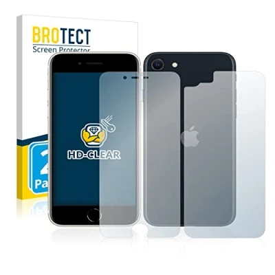 Immagine di brotect Pellicola Protettiva per Apple iPhone SE 3 2022 (Fronte+Retro) Protezione Schermo (2 Pezzi) [Trasparente, Anti Impronte]
