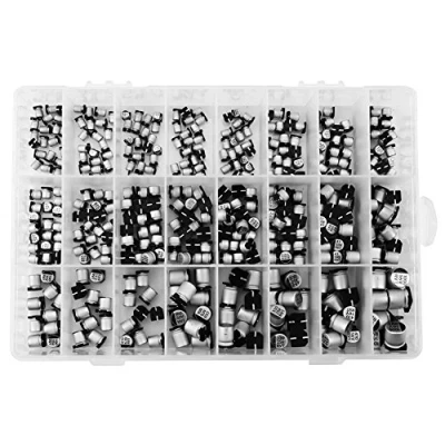 Immagine di 400 pz condensatore elettrolitico SMD TOPINCN Kit elettromagnetico 24 Valori Box 1uF 1000uF