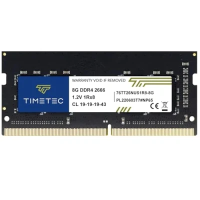 Immagine di Timetec Hynix DDR4 2666MHz PC4 21300 Unbuffered Non ECC 1.2V CL19 1Rx8 Single Rank 260 Pin SODIMM Laptop Notebook Computer Memory RAM Module Upgrade (8GB)