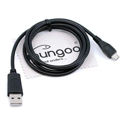 Immagine di cavo dati USB compatibile con Garmin Edge 1000, 1030, 1030 Plus, 130, 520, 520 navigatore Micro da 1 m, OTB panno per la pulizia del display mungoo