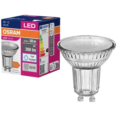 Immagine di OSRAM 4058075817715 LED (monocolore) ERP F (A G) GU10 Riflettore 4.3 W = 50 Bianco freddo (Ø x A) mm 1 pz.