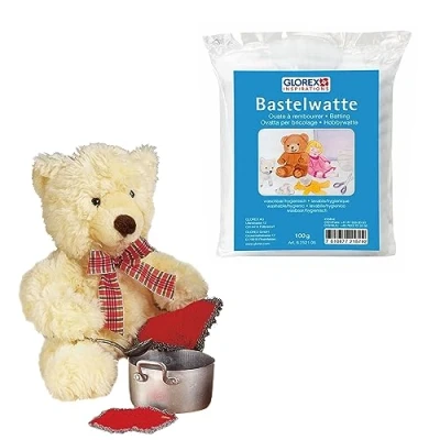 Immagine di Glorex 04509 1K Set Completo di Peluche da imbottire, Teddy Flori, Circa 26 cm, Inclusi 100 g Cotone idrofilo, per lavori manuali e Coccole, Multicolore, 0 4509
