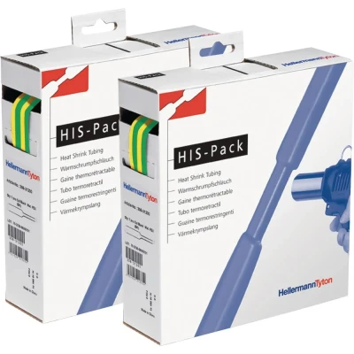 Immagine di HellermannTyton 300 31277 Termoretraibile senza colla Verde, Giallo 12.70 mm 6.40 Restringimento:2:1 5 m