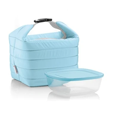 Immagine di Guzzini Set Borsa Termica con Contenitore Salvafreschezza On The Go, Blu Opaco, 22 x 18 h22 cm, 19.6 h7 1400 cc