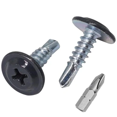 Immagine di SKIR&#039;CO (confezione da 400 pezzi) Verniciate 4,2 x 16 mm Viti autoperforanti, testa a croce modificata Phillips, vite in lamiera, wafer (400, grigio antracite RAL 7016)