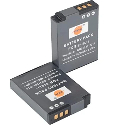 Immagine di DSTE 2pcs EN EL12 ENEL12 Batteria compatibile con Nikon Coolpix S6200, S6300, S9100, S9200, S9300, S9400, S9500, S9600, AW100, AW110s, AW120s