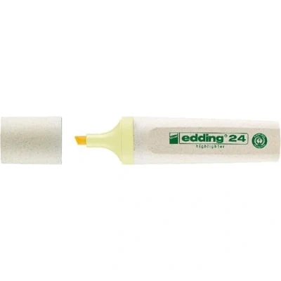 Immagine di edding 24 Ecoline Evidenziatore Giallo Pastello 1 Punta a scalpello 2 5 mm per marcare e evidenziare testi appunti in modo facile veloce Ricaricabile, materiale