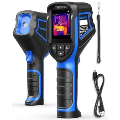 Immagine di TOPDON TC004 Mini Termocamera Professionale, 240x240 Risoluzione IR Telecamera Infrarossi, 15 Ore Durata Della Batteria, 25Hz Frequenza Aggiornamento, 20C a 450C, Avvisi di Temperatura Alta/Bassa