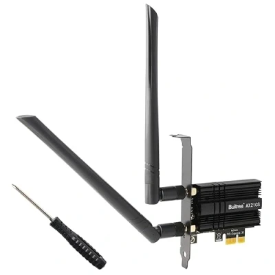 Immagine di Scheda WiFi 6E 5400Mbps Bluetooth 5.3, AX210 Chip, 6 PCIe Tri Bande (6G/5G/2.4G) OFDMA, MU Mimo, Latenza Ultra Bassa di Rete per PC Windows 11/10(64Bit)