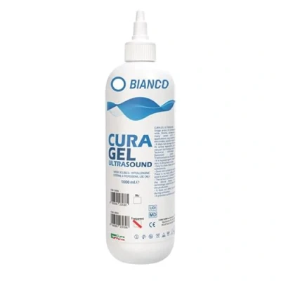 Immagine di Cura Farma Gel Ecografia Trasparente 1 Litro (3 Flaconi) Alta Conduttività, Non Irrita, Unge, Anallergico, Facile da Pulire, Compatibile, Sicuro