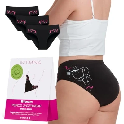 Immagine di Intimina Intimo mestruale Bloom (confezione da 3) in nero