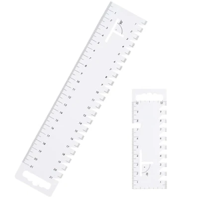 Immagine di 2 Pezzi Righello per Cucito,Righello Sarta,Cucire Sartoria Strumenti,per Cucire Modello Disegno Design Strumento Sarto,Righello Preciso Cucito,Sartoria,Patchwork (21cm+10cm)