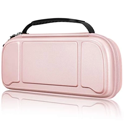 Immagine di FINTIE Custodia per Nintendo Switch Hori Split Pad Pro Controller, [Antiurto] Portatile di Borsa Protettiva con 30 Titolari Schede Gioco &amp; Tasca Interna, Oro Rosa