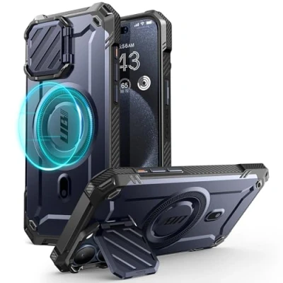 Immagine di SUPCASE UB Mag XT custodia per iPhone 15 Pro Max 6.7&quot; (2023) con protezione fotocamera compatibile MagSafe, robusta supporto integrato (montagna)