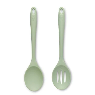 Immagine di Zeal JSET6G Set di 2 cucchiai da Cucina antiaderenti in Silicone, Colore: Verde Salvia