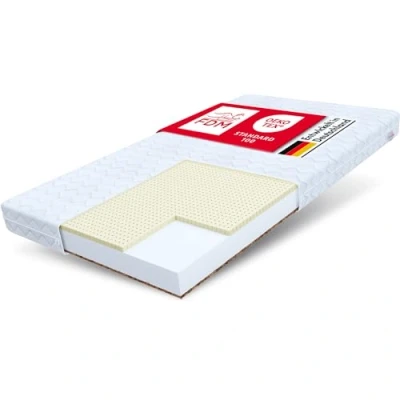 Immagine di Materasso per bambini FDM PIKOLO 80x200 in Schiuma Altezza 11 cm Rigidità H2 H4 (Medio morbido Rigido) Lattice Fibra di Cocco HR ad alta resilienza Reversibile Rivestimento lavabile