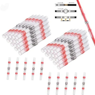 Immagine di giunti di filo saldati e sigillati CTRICALVER, 40 testa impermeabili termorestringenti, terminali filo, isolati marini (rossa)