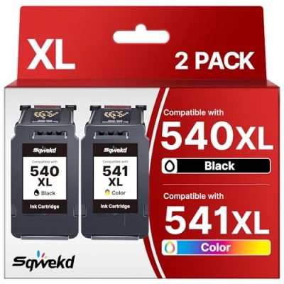 Immagine di Sqwekd PG 540XL CL 541XL Cartucce d&#039;inchiostro Sostituzione per Canon 540 541 XL Pixma MG3650s TS5150 MG3600 MX395 MX475 MG3650 TS5151 MG2250 MX455 MX535(Nero e Colore)
