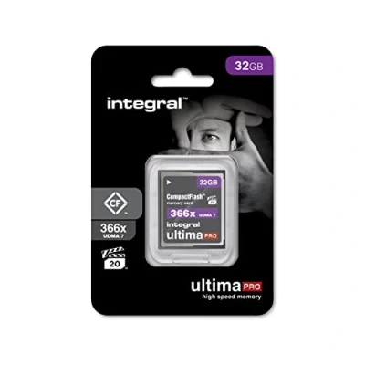 Immagine di Integral Scheda di memoria compatta da 32 GB UDMA 7 366x VPG 20 55 MB/s in lettura e 25 scrittura professionale ad alta velocità