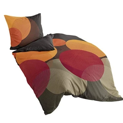 Immagine di Bierbaum 6155_09 Lenzuola in Satin di Cotone makò, Copripiumino 155 x 220 cm e federe 80 cm, Colore: Cacao