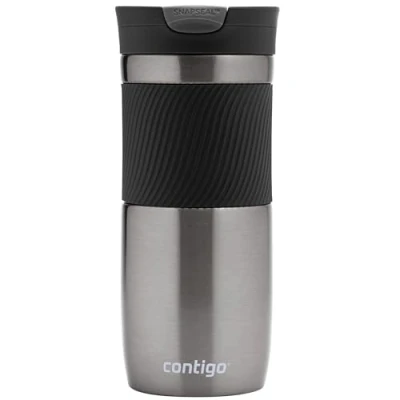 Immagine di Contigo Tazza Termica Byron Snapseal, 470ml, Caffè da Viaggio in Acciaio Inossidabile, Contenitore Termico a Tenuta Stagna, con Coperchio Privo di BPA, Grigio(Gunmetal)