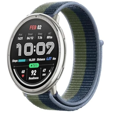 Immagine di KoGiio Cinturino per Amazfit GTS 4/GTS 4 Mini/GTS 3/GTS 2 2e/GTS 2/GTS, 20mm Uomini Donne Nylon Ricambio Bip 3 PRO/Bip 3/Bip S/Bip/Bip Lite/Bip U PRO Verde Chiaro/Blu