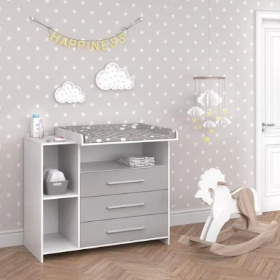 Immagine di Vicco fasciatoio &quot;Oskar&quot;, Grigio/Bianco, 113 x 100 cm