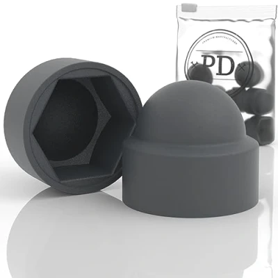 Immagine di PD® Tappi di protezione esagonali M8 (larghezza tra le piastre 13) copertura per viti antracite in plastica durevoli dadi e teste vite 50 pezzi