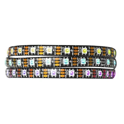 Immagine di BTF LIGHTING WS2812B IC RGB 5050SMD Oro puro Singolo Indirizzabile Colore Inseguimento Striscia LED 1M 60LED/m Flessibile Completo IP65 DC5V per il fai da te (Senza Adattatore o Controller)