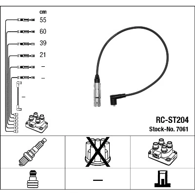 Immagine di NGK 7061 Kit Cavi Accensione 4 SEAT: Leon I Hatchback