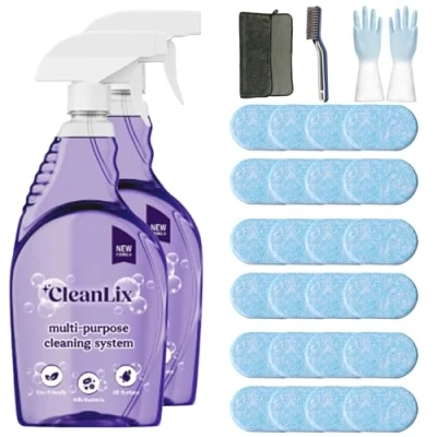 Immagine di Cleanlix Cleaning Spray, Cleaner For Instant Stain Removal, All Purpose Spray With Tablets, The In One Solution Every (2 Bottle,Ocean*24)