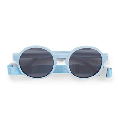 Immagine di Dooky Fiji Occhiali da sole rotondi per bambine e bambini, protezione UVA UV B, lenti infrangibili con cinturino regolabile rimovibile, colore: blu