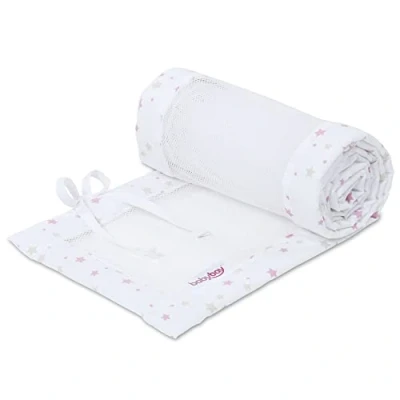 Immagine di babybay Paracolpi in mesh per modello Boxspring XXL, bianco mix di stelle sabbia/bacca
