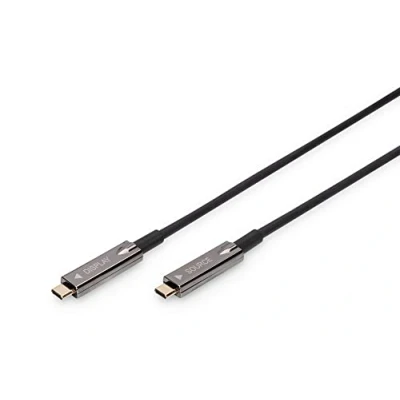 Immagine di Digitus Cavo USB C® 3.2 Gen2 (USB 3.1 Gen2) C®, Spina 20.00 m Nero Flessibile, Schermato, con AK 330160 200 S