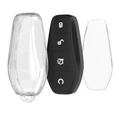 Immagine di kwmobile Custodia Chiave Auto Compatibile con BYD Atto 3 / Han/Tang/Dolphin/Yuan/Seal Cover Guscio Telecomando Macchina TPU Morbido Case trasparente